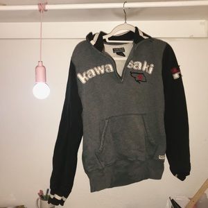 *SOLD* lucky x kawasaki embroidered quarter-zip